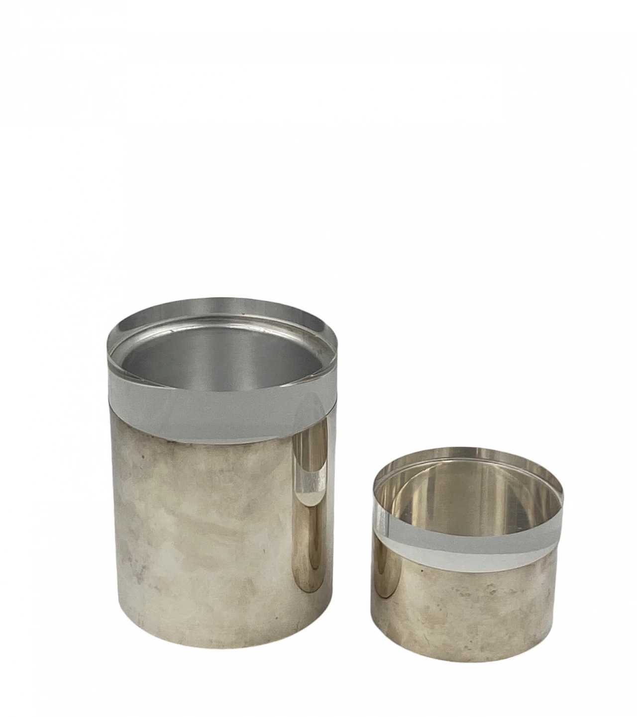 Pair of lucite and silver-plated boxes Mellerio Paris, 70s 11