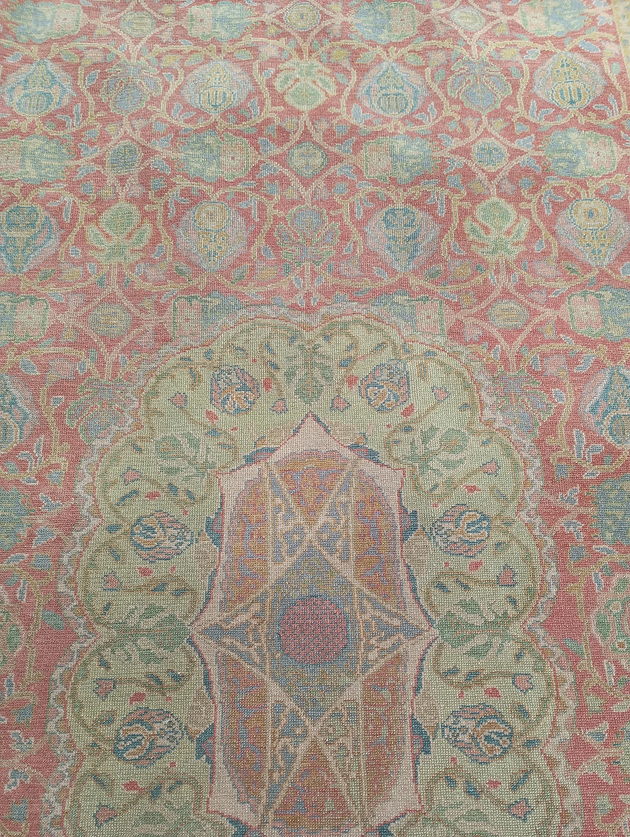 Antique carpet Israeli Bezalel with Jewish symbols 5