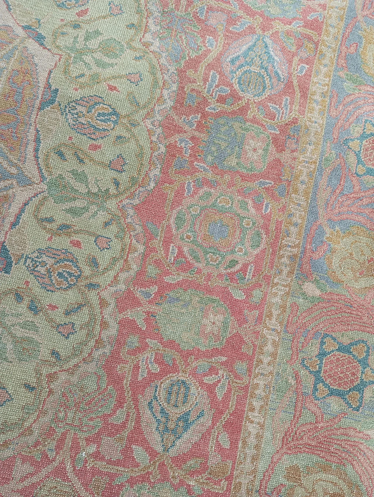 Antique carpet Israeli Bezalel with Jewish symbols 6