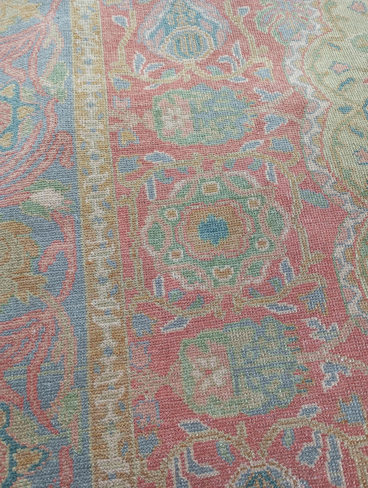 Antique carpet Israeli Bezalel with Jewish symbols 7