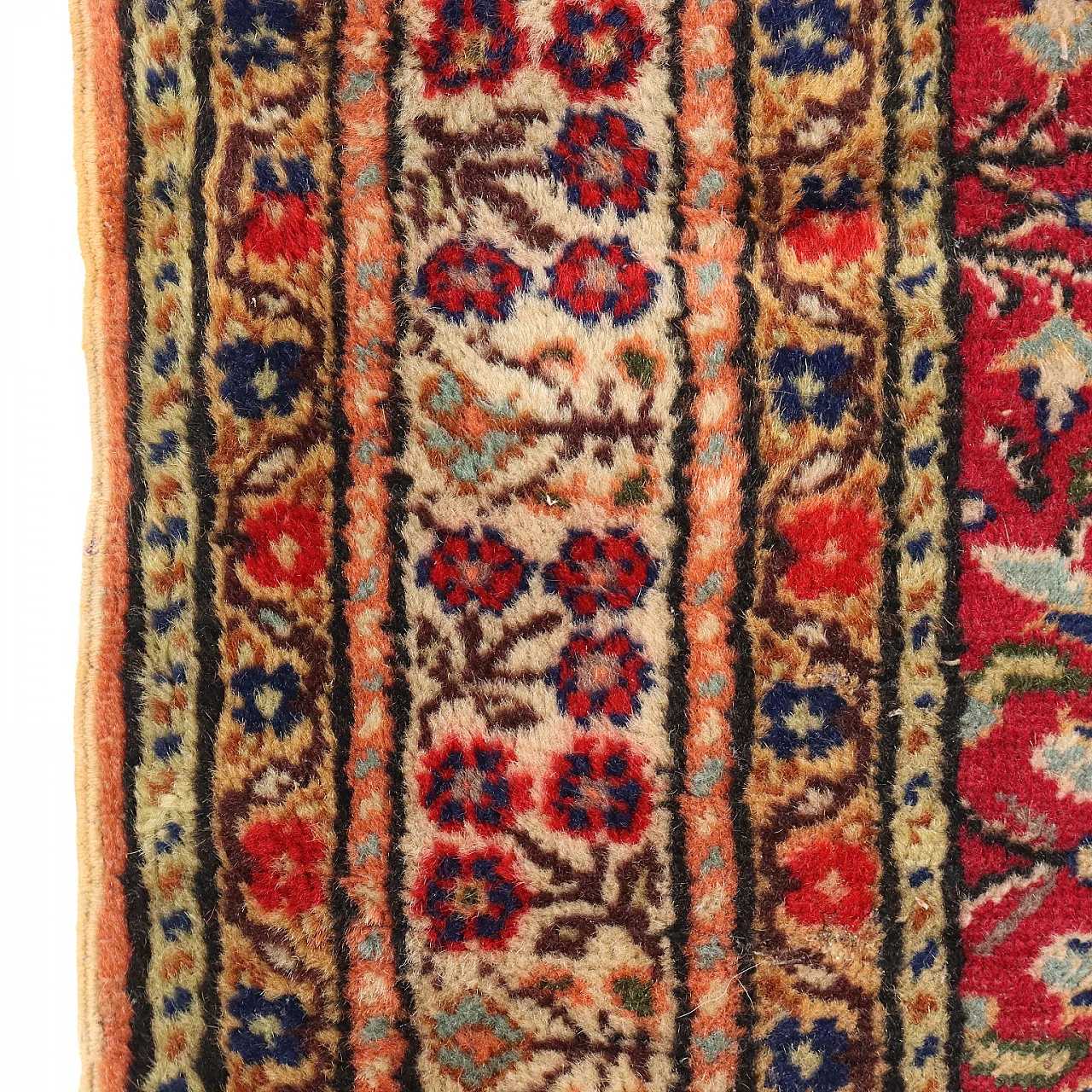Antique Kaisery Carpet Cotton Wool Thin Knot Turkey 53 x 34 In 6