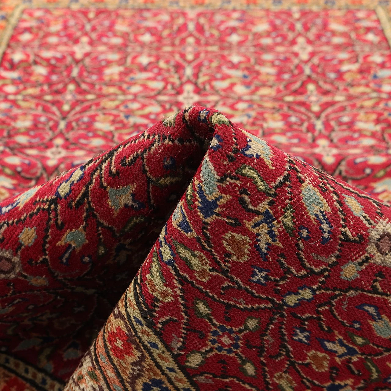 Antique Kaisery Carpet Cotton Wool Thin Knot Turkey 53 x 34 In 10