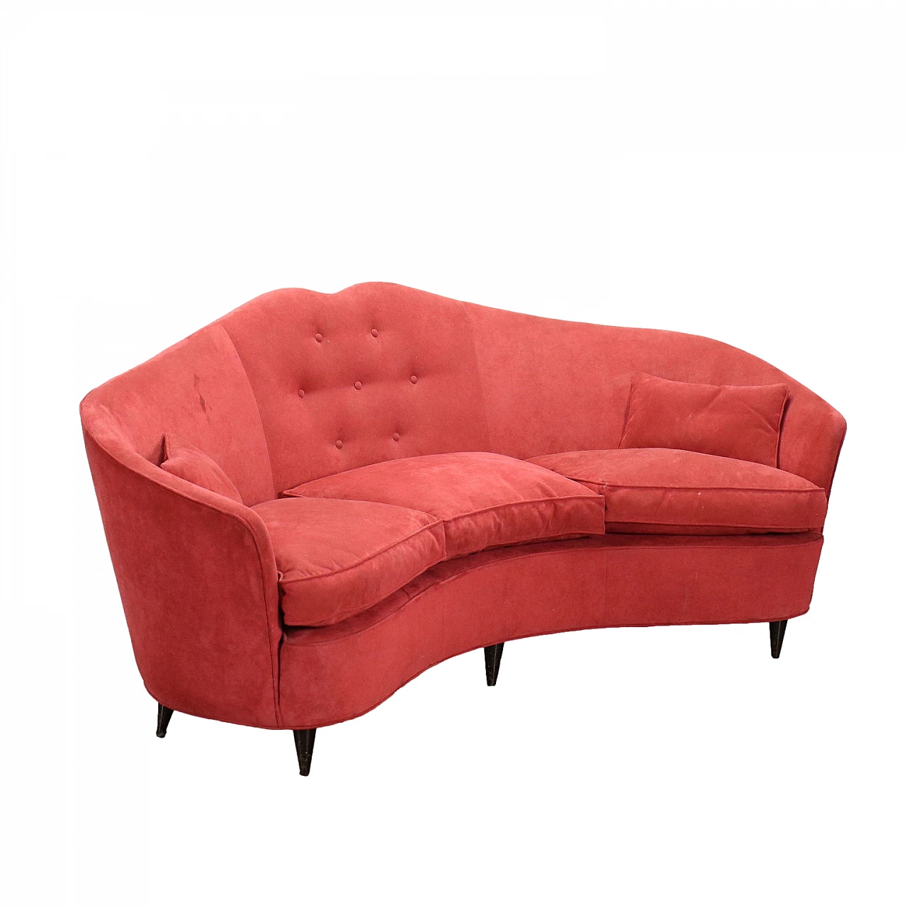 3 Seater sofa upholstered in alcantara, 1950s 1