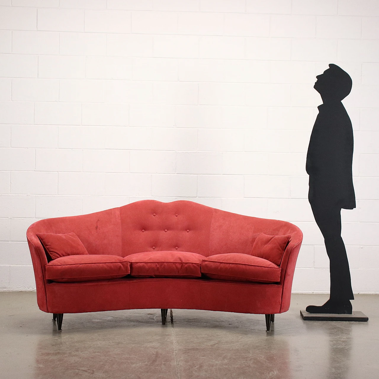 3 Seater sofa upholstered in alcantara, 1950s 2
