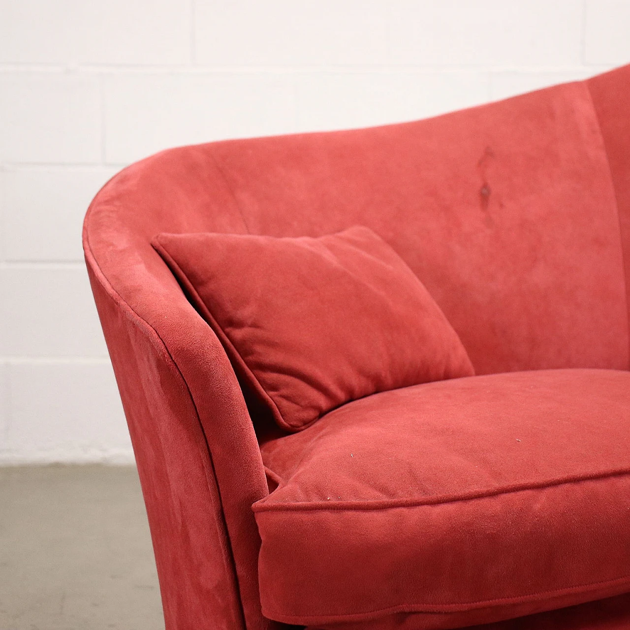 3 Seater sofa upholstered in alcantara, 1950s 4