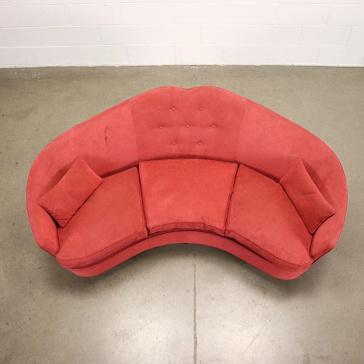 3 Seater sofa upholstered in alcantara, 1950s 5