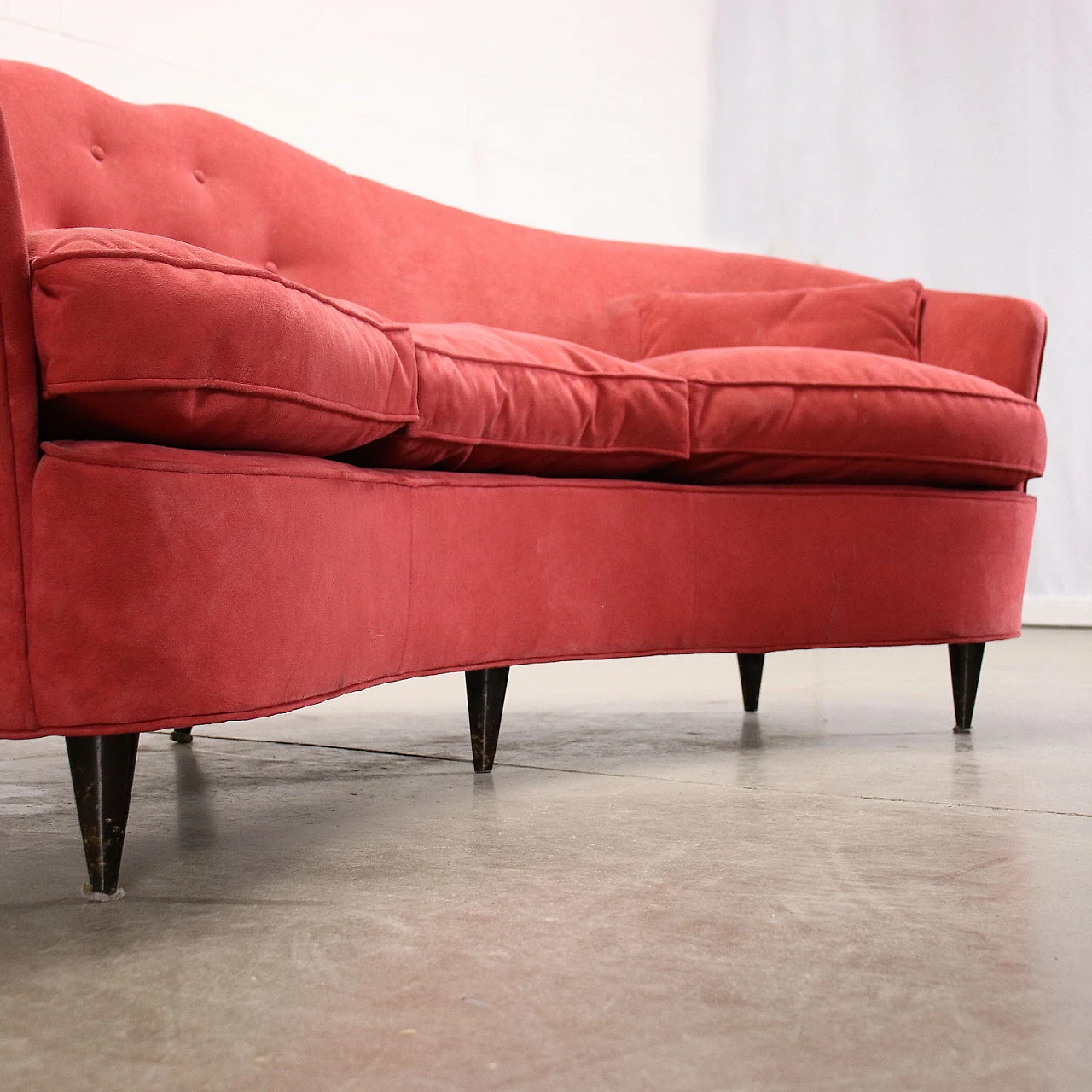 3 Seater sofa upholstered in alcantara, 1950s 7