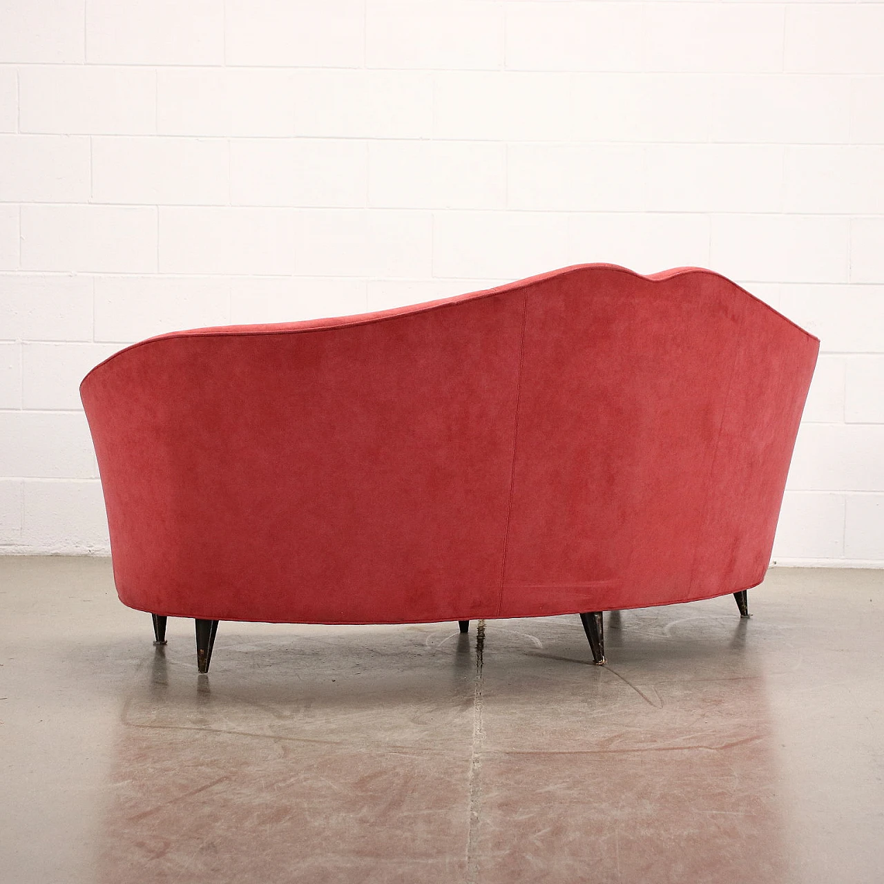 3 Seater sofa upholstered in alcantara, 1950s 8