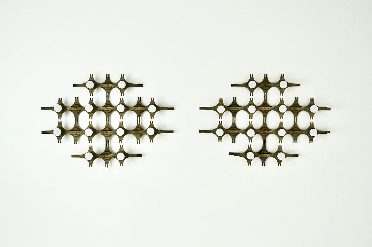 Coppia di lampade da parete di Fantoni, anni '60 1