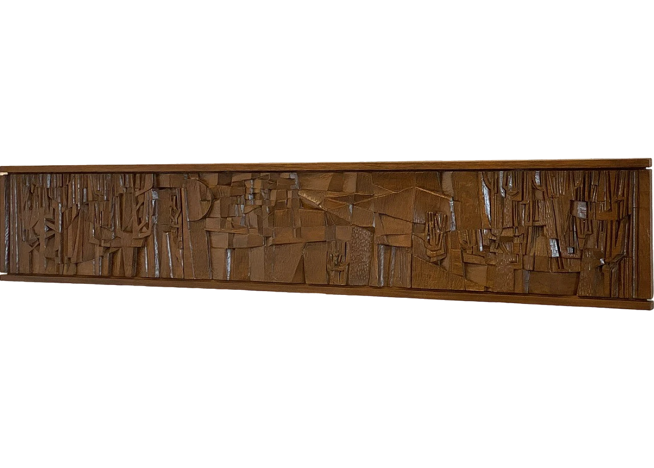 Large panel sculpted in bas-relief  Turin school 1960s 13