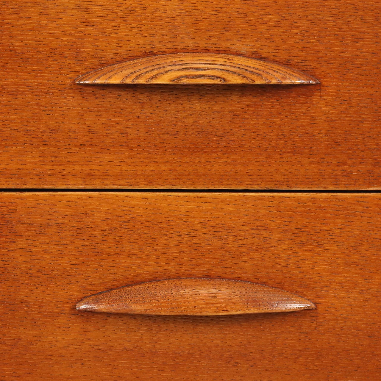 Scrivania in legno impiallacciato rovere con piano in linoleum, anni '40 6