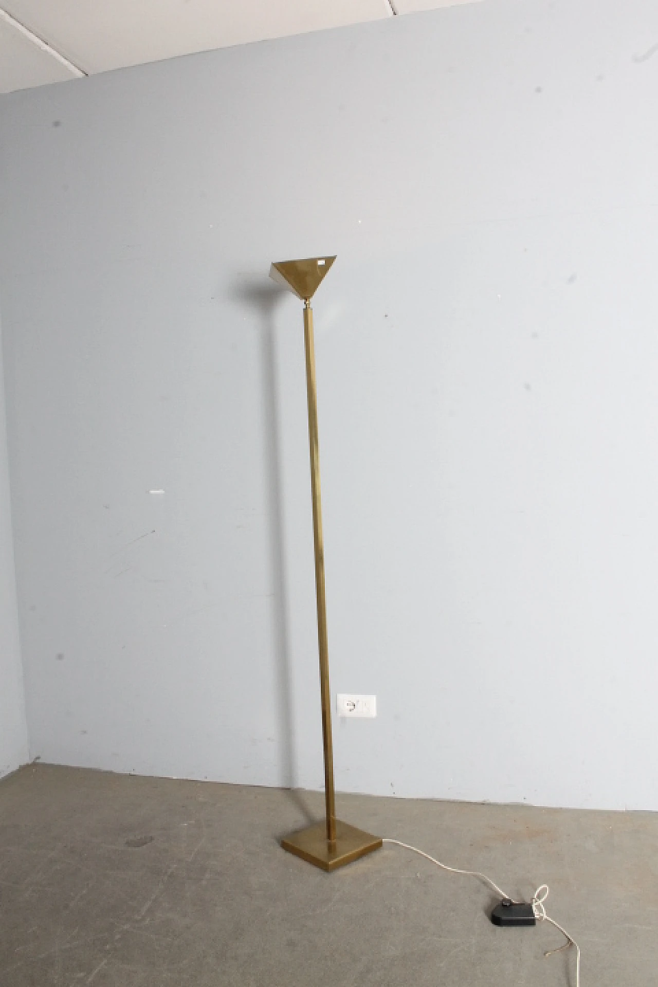 Gold chromed brass lamp, 70s 2