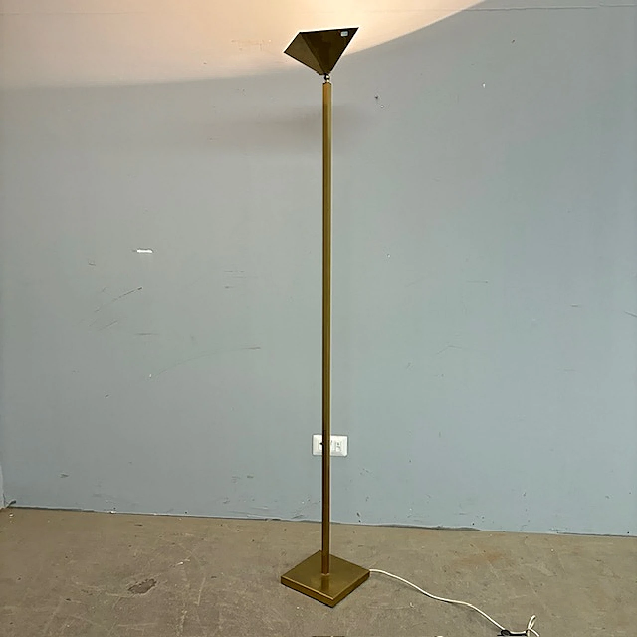 Gold chromed brass lamp, 70s 5