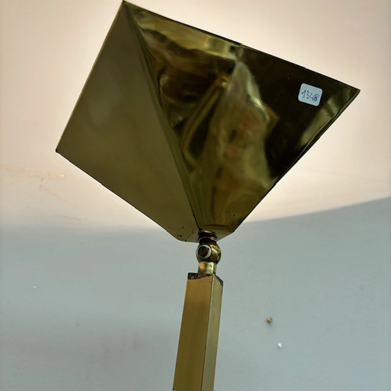 Gold chromed brass lamp, 70s 8