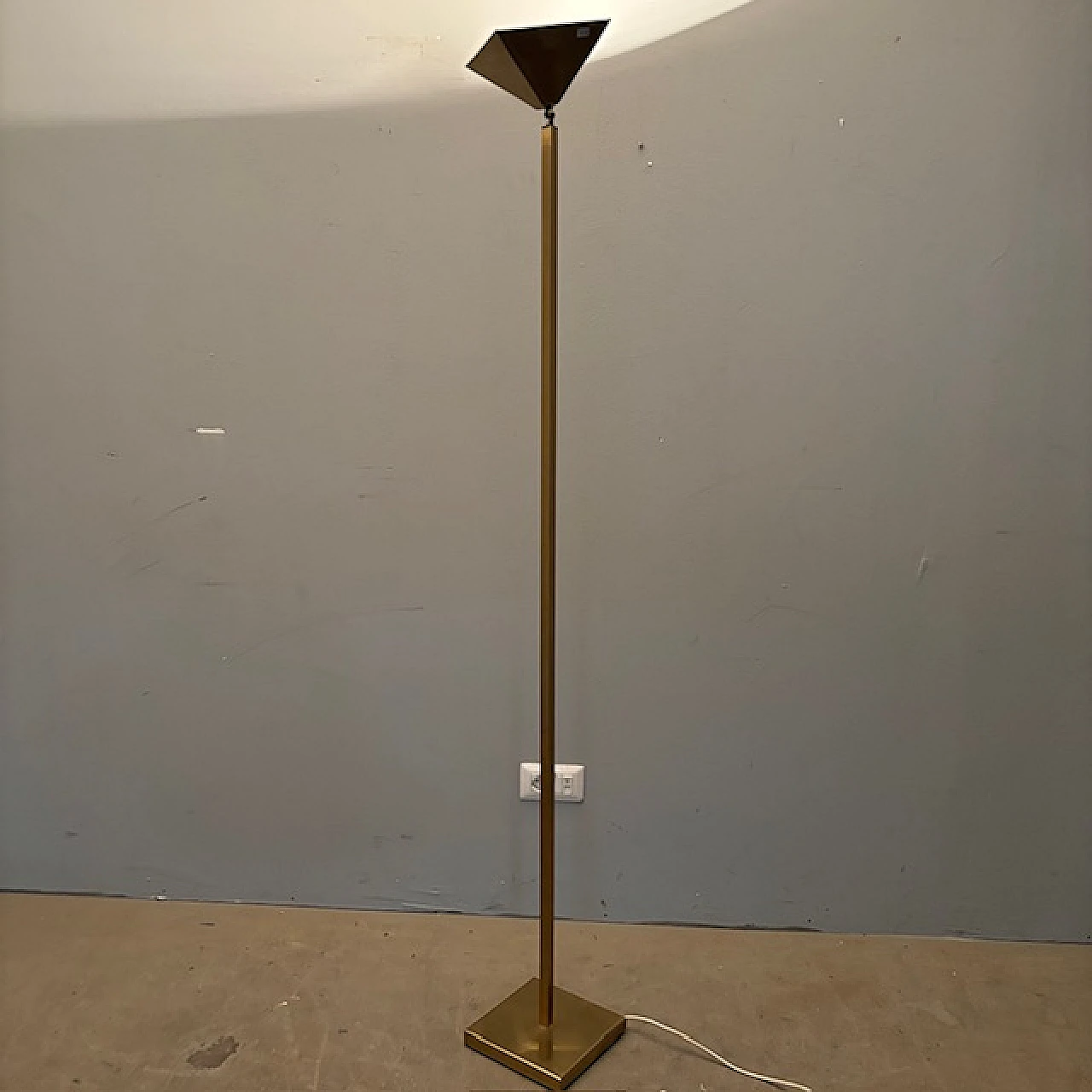 Gold chromed brass lamp, 70s 9