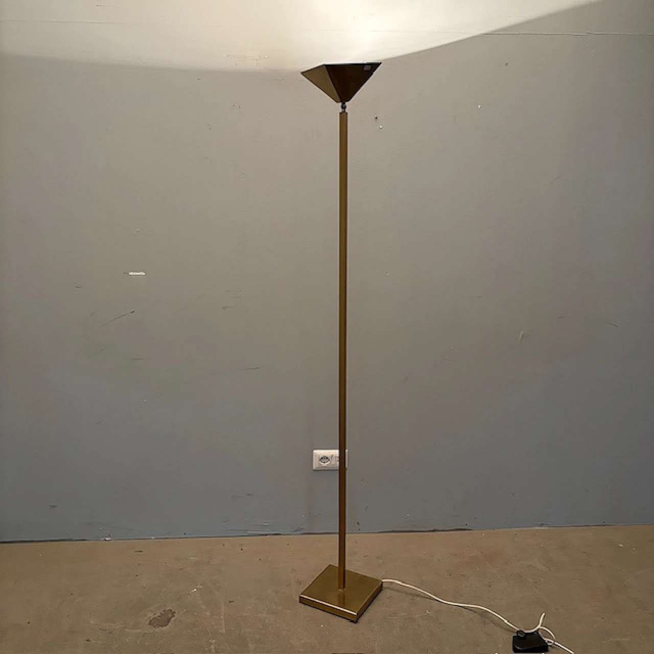 Gold chromed brass lamp, 70s 10