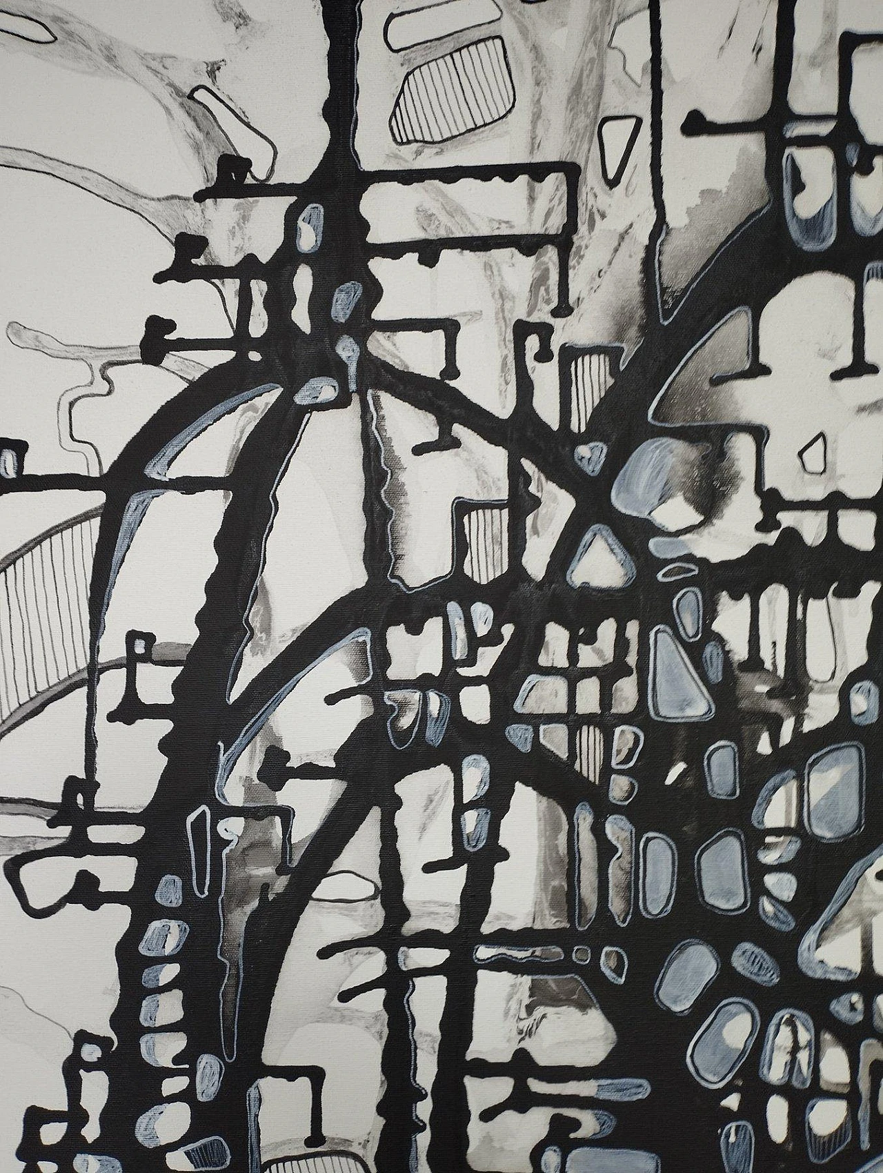 Abstrakte Kompostiion, acrylic on canvas by Natia Antadze, 2000s 6