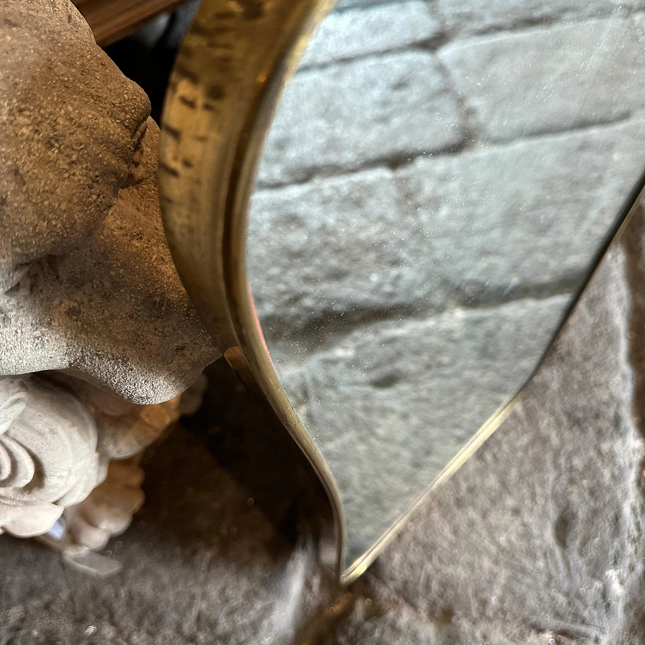 Specchio da parete in ottone attribuito a Gio Ponti, anni '50 6