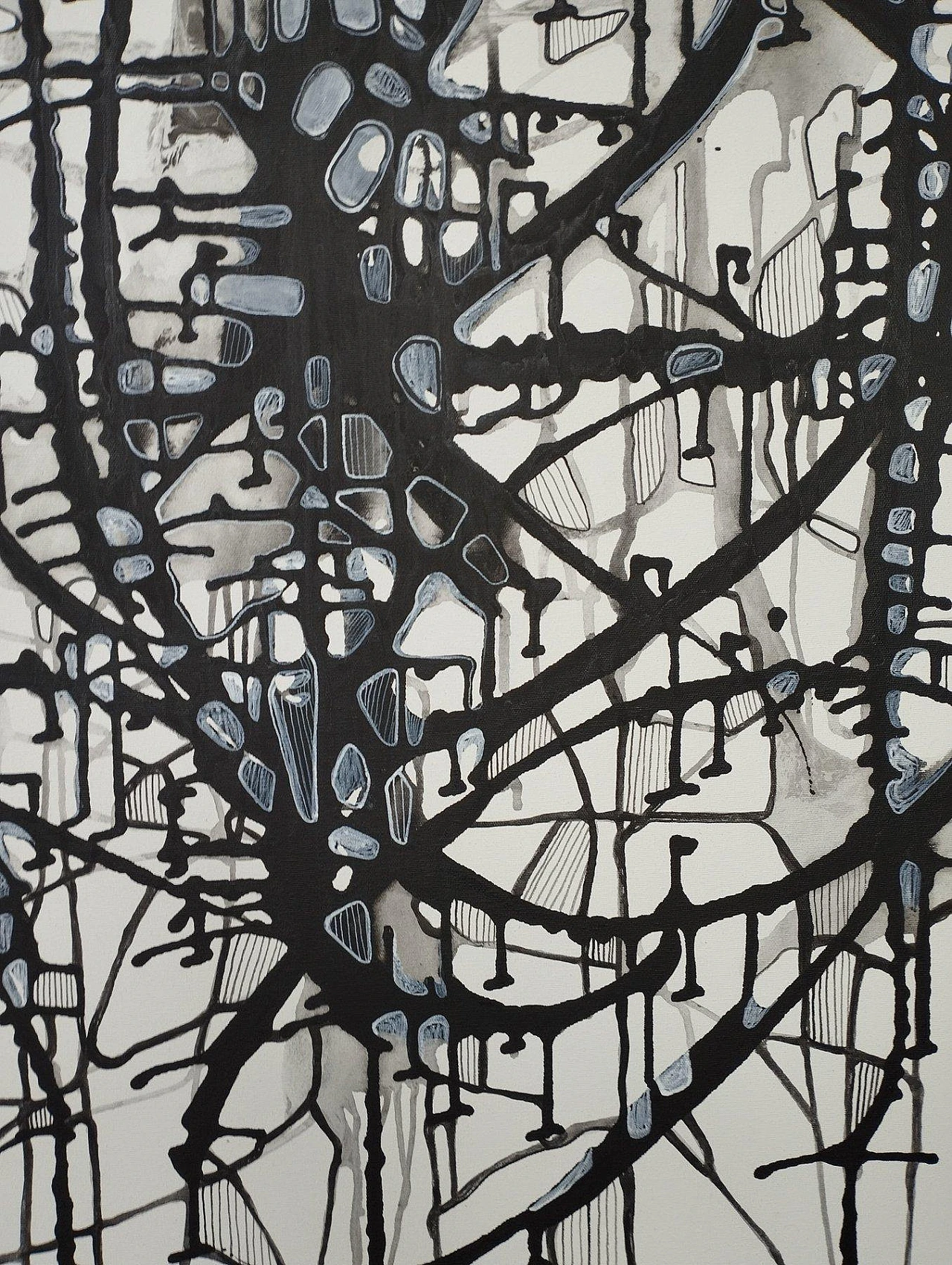 Abstrakte Kompostiion, acrylic on canvas by Natia Antadze, 2000s 8