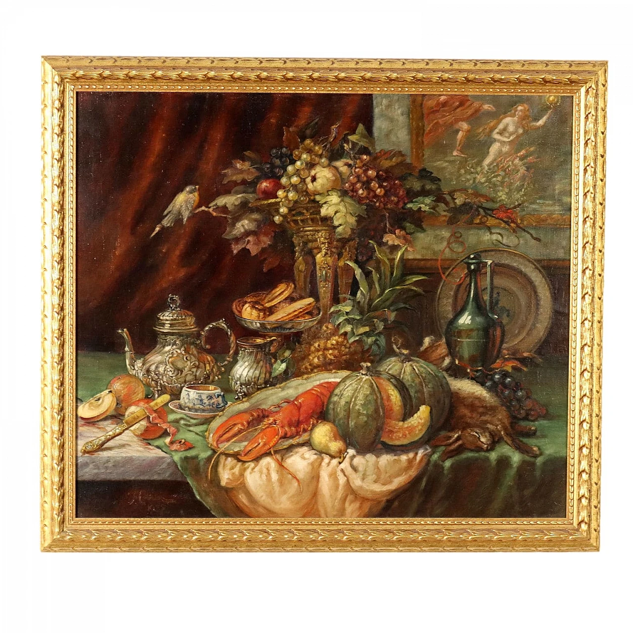 Still life with fruit, lobster and hare, oil on canvas, 1927 1