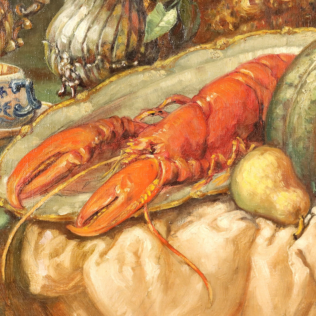 Still life with fruit, lobster and hare, oil on canvas, 1927 8