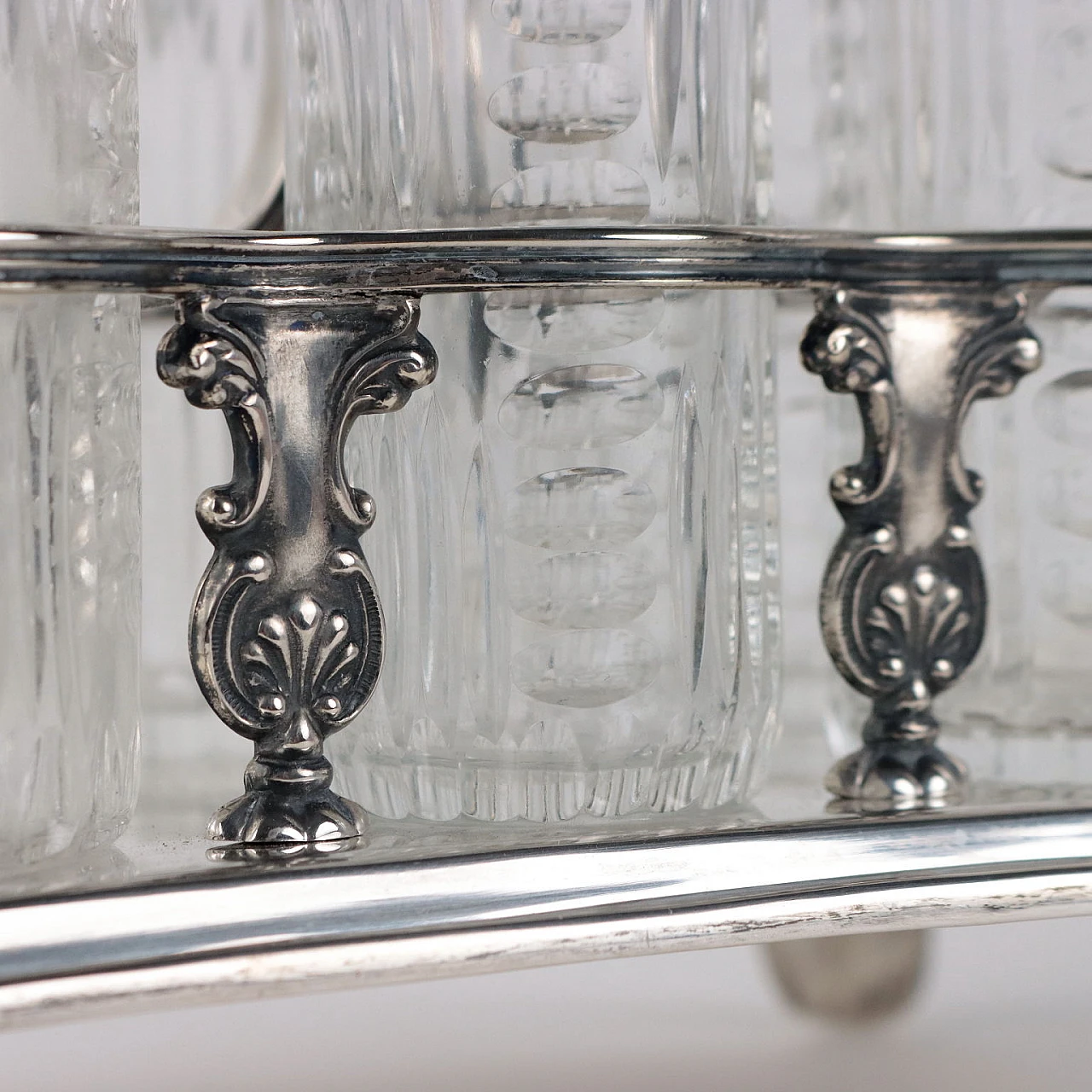 Oil cruet in silver and ground glass by Petruzzi & Branca Brescia, 1950s 5