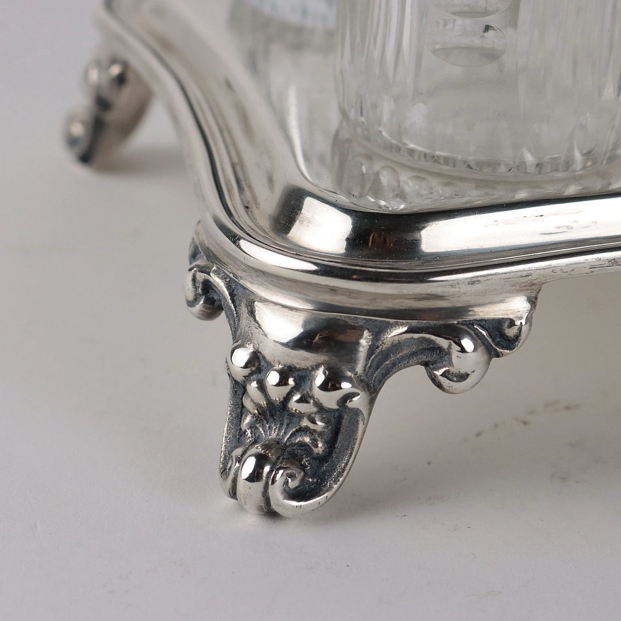 Oil cruet in silver and ground glass by Petruzzi & Branca Brescia, 1950s 6