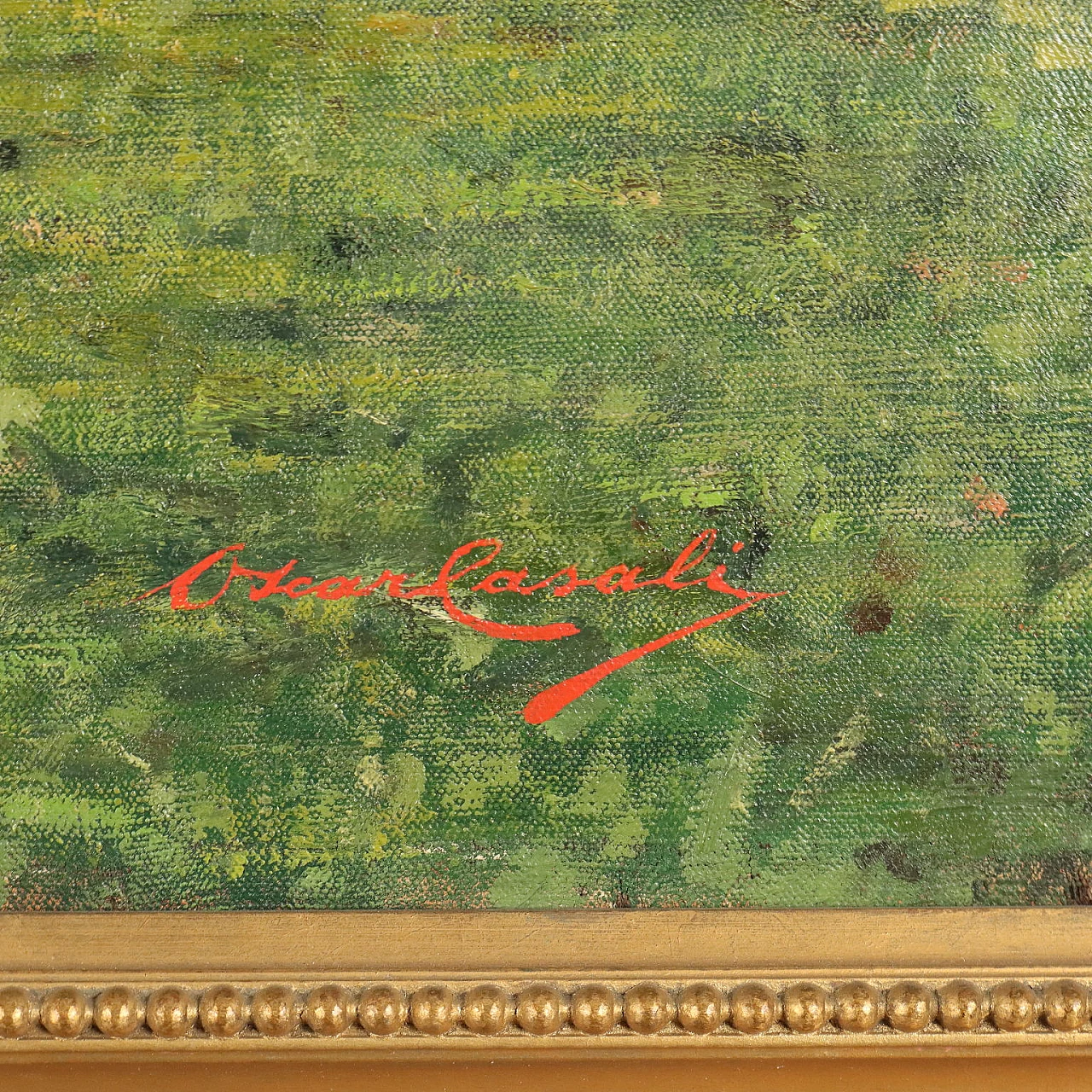 Oscar Casali, Alpine pasture with cows, oil on canvas, 19th century 7