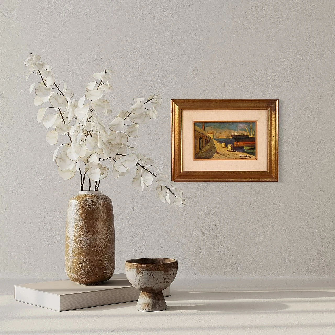 Painting signed Giovanni Bartolena from the 20th century 15