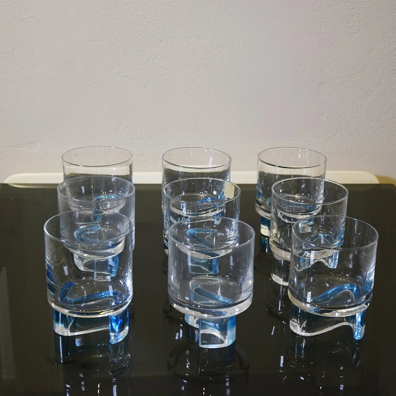 9 Stained glass tumblers in the style of Joe Colombo, 1970s 2