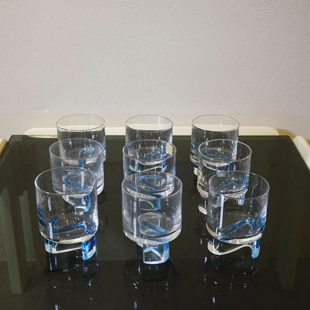 9 Stained glass tumblers in the style of Joe Colombo, 1970s 4