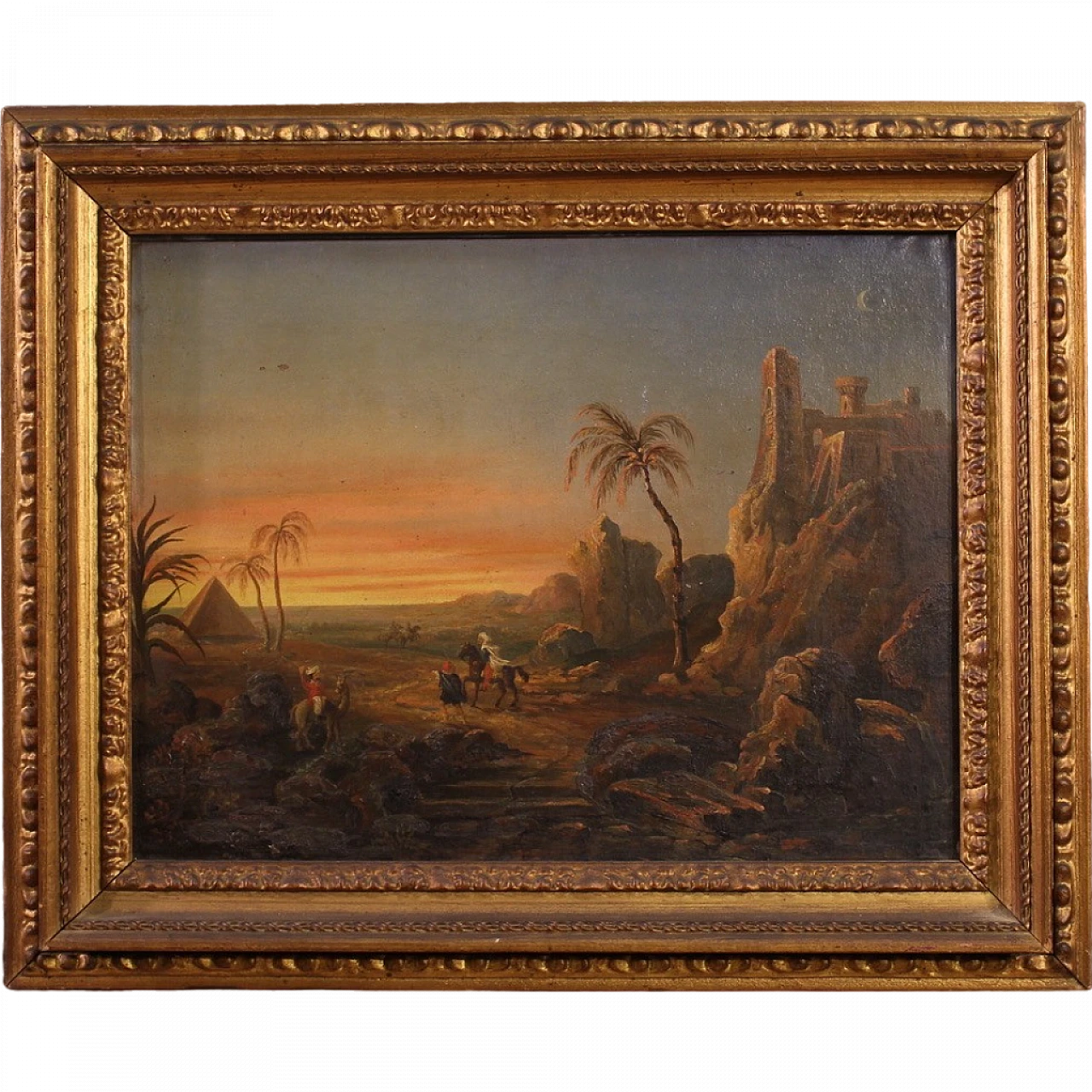 Raffinato dipinto orientalista, olio su tela, '800 16