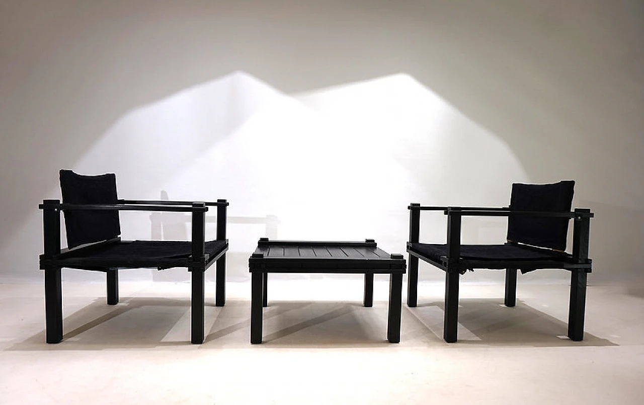 Pair of Farmer chairs with table by Gerd Lange, 1960s 5