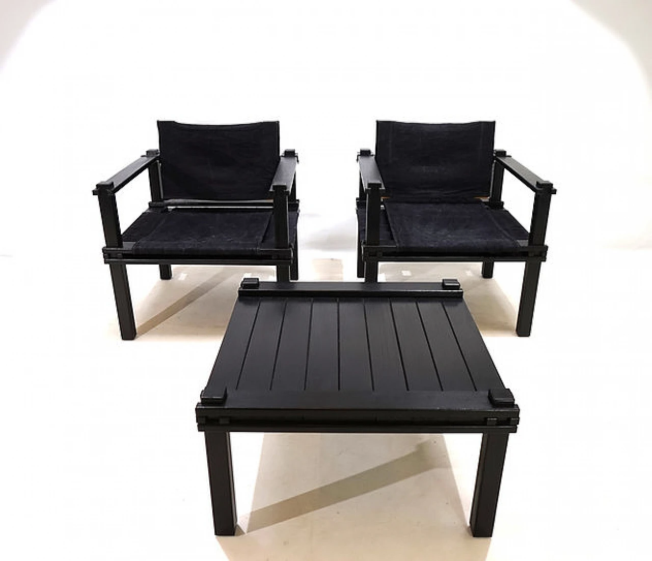 Pair of Farmer chairs with table by Gerd Lange, 1960s 6