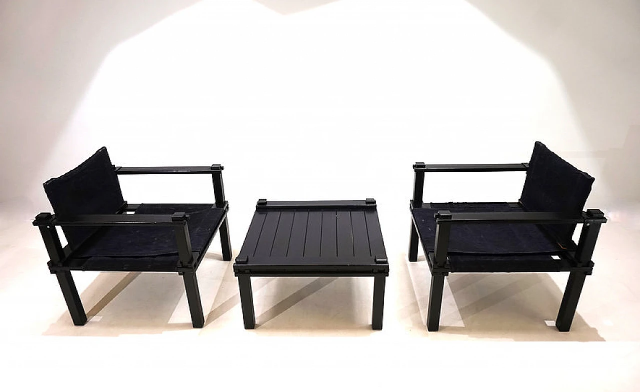 Pair of Farmer chairs with table by Gerd Lange, 1960s 8
