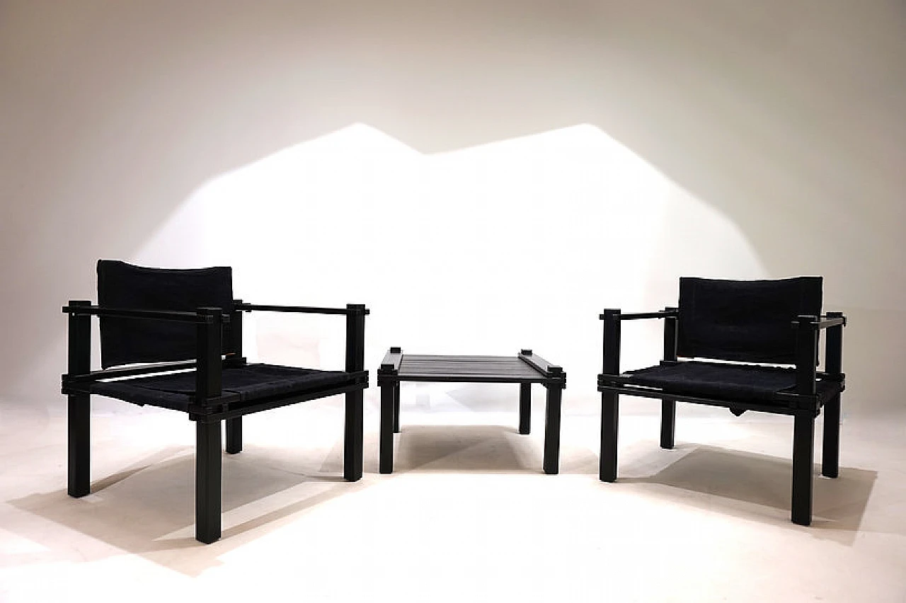 Pair of Farmer chairs with table by Gerd Lange, 1960s 9