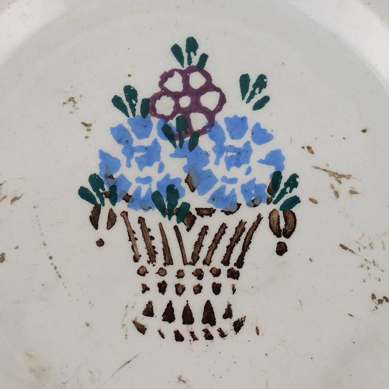 Piatto in ceramica di Mondovì, fine '800 3