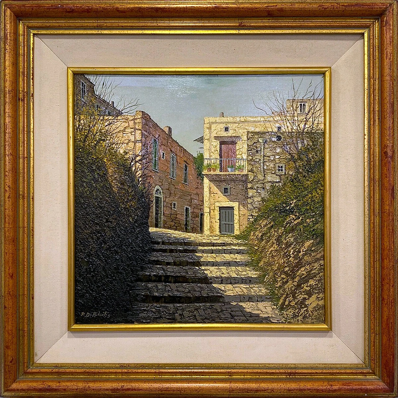 Caserta Vecchia, olio su tela di Paolo De Robertis, anni '90 1