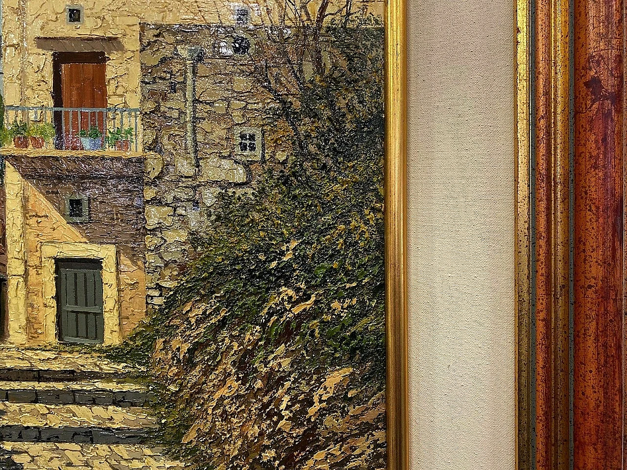 Caserta Vecchia, olio su tela di Paolo De Robertis, anni '90 4