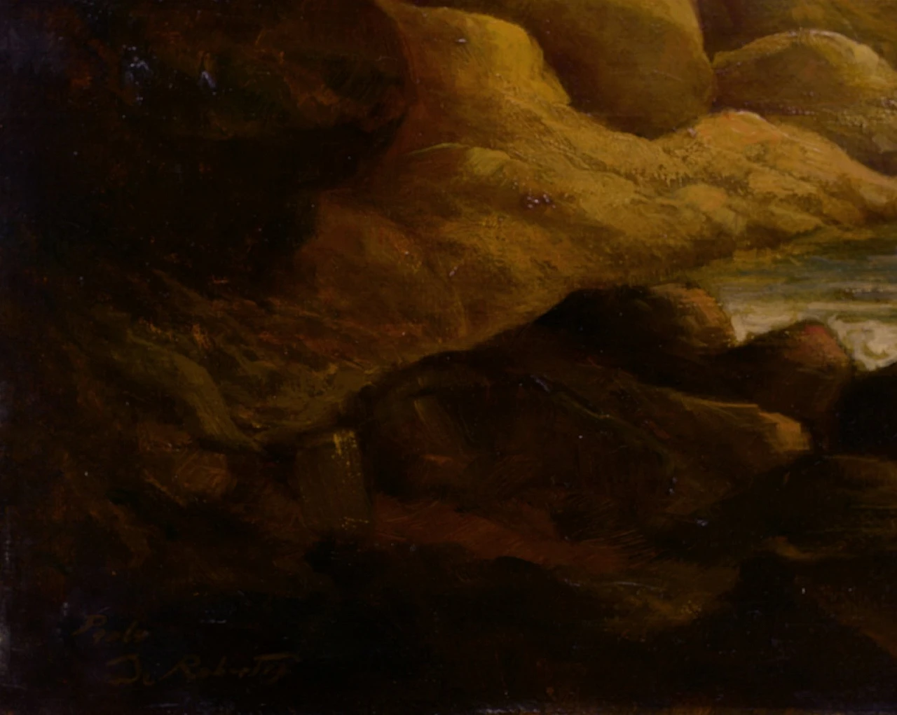 Marina di Paolo De Robertis, olio su tela con cornice, anni 2000 6