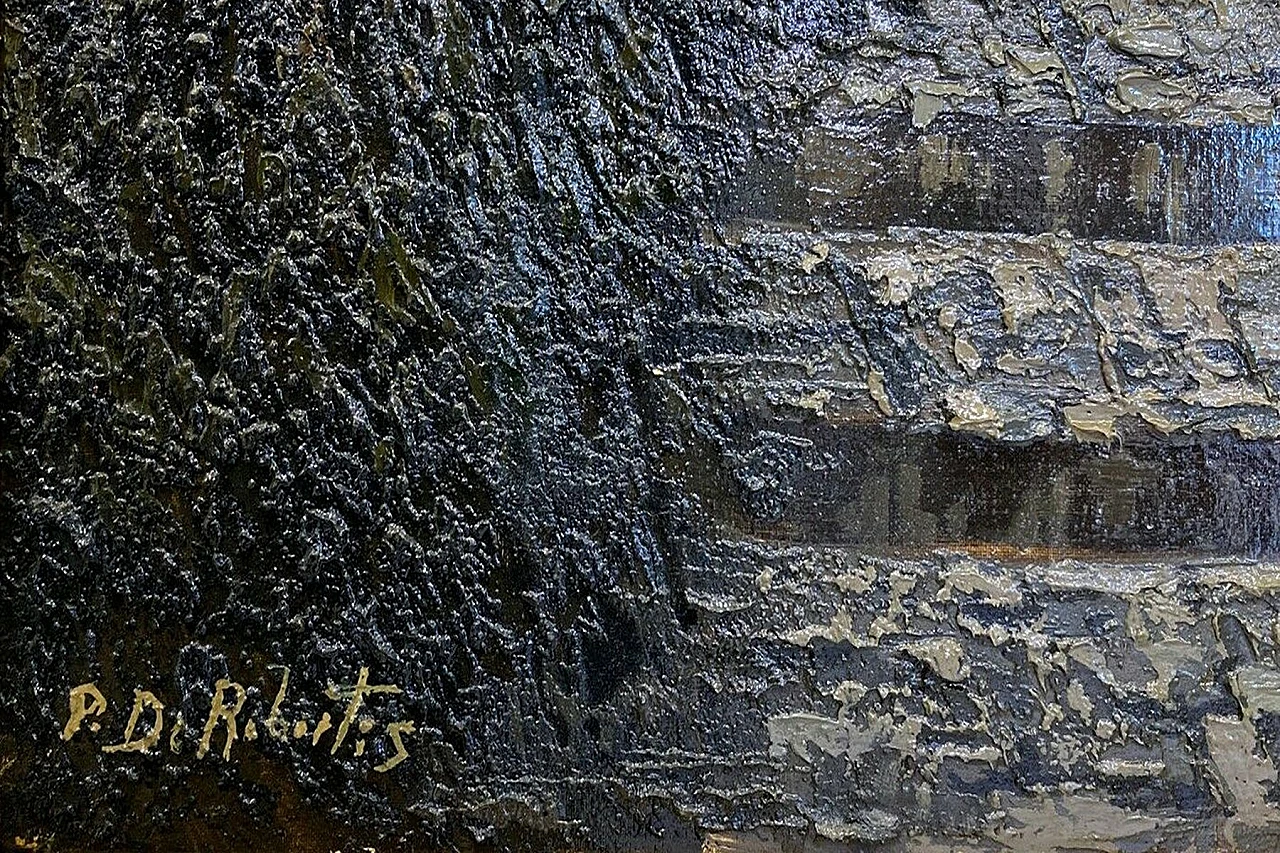 Caserta Vecchia, olio su tela di Paolo De Robertis, anni '90 7