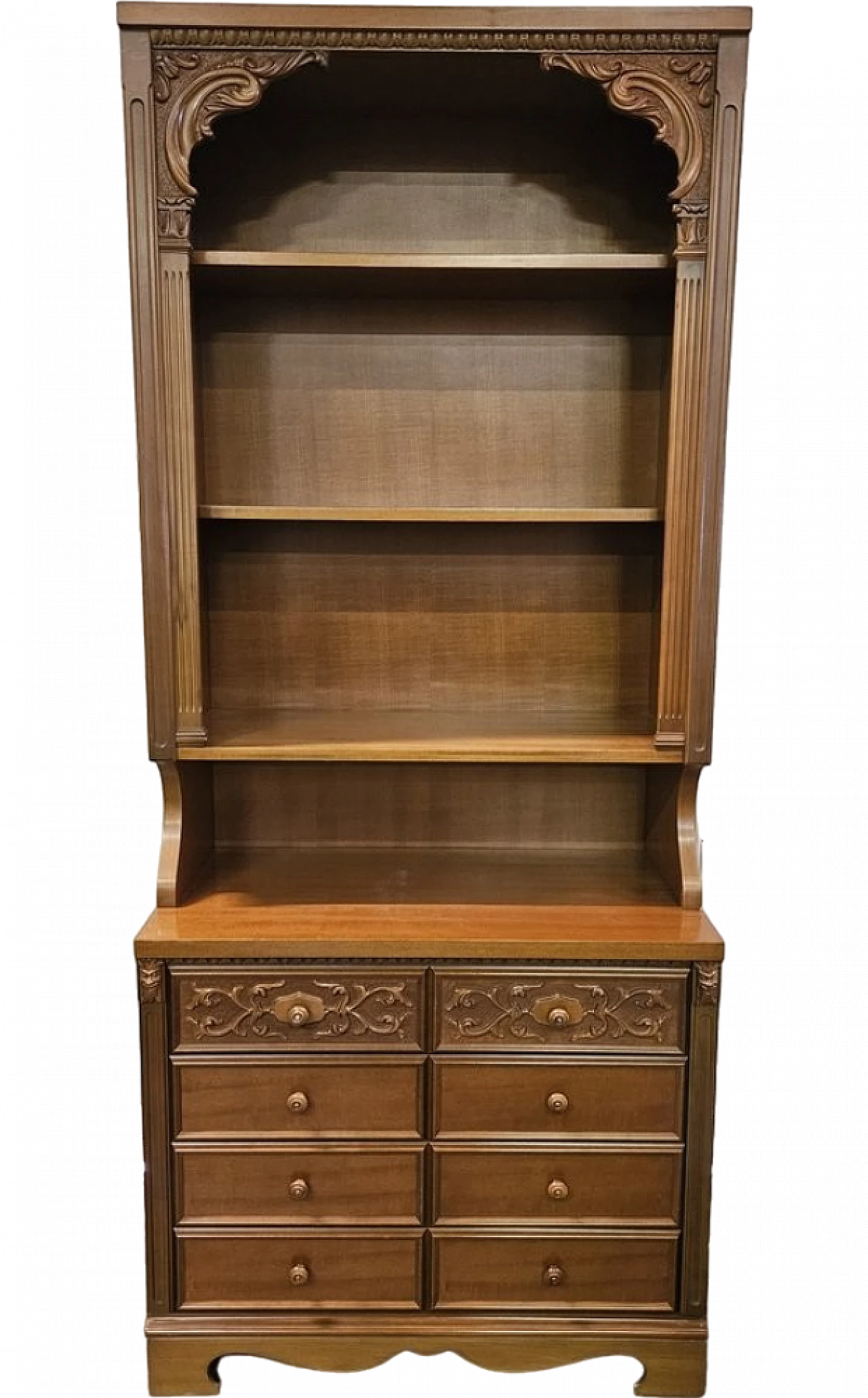 Italian carved wooden sideboard with drawers, 1980 25