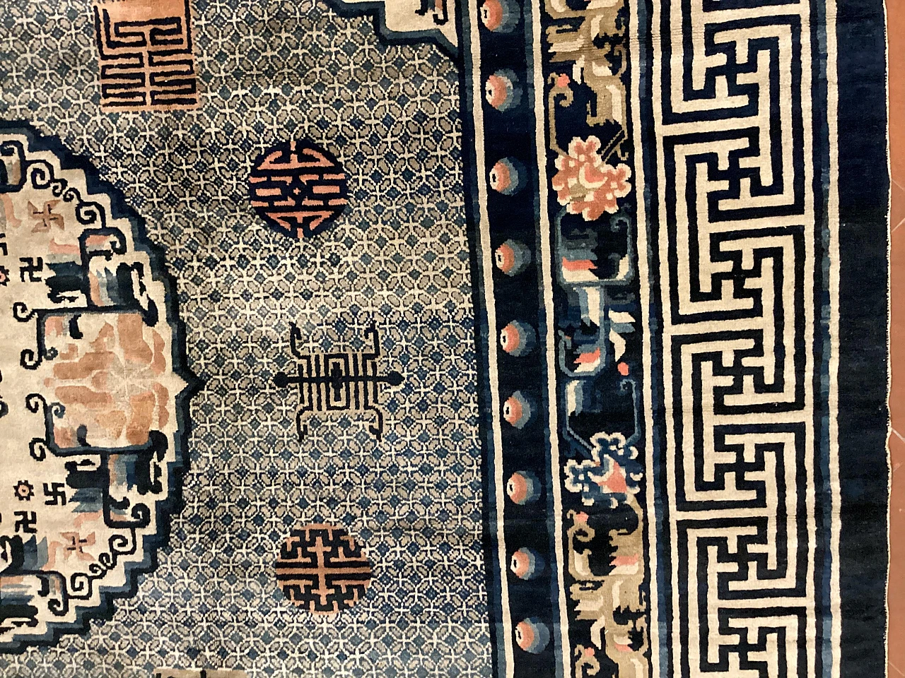 Mongolian hand-knotted wool rug, '800 7