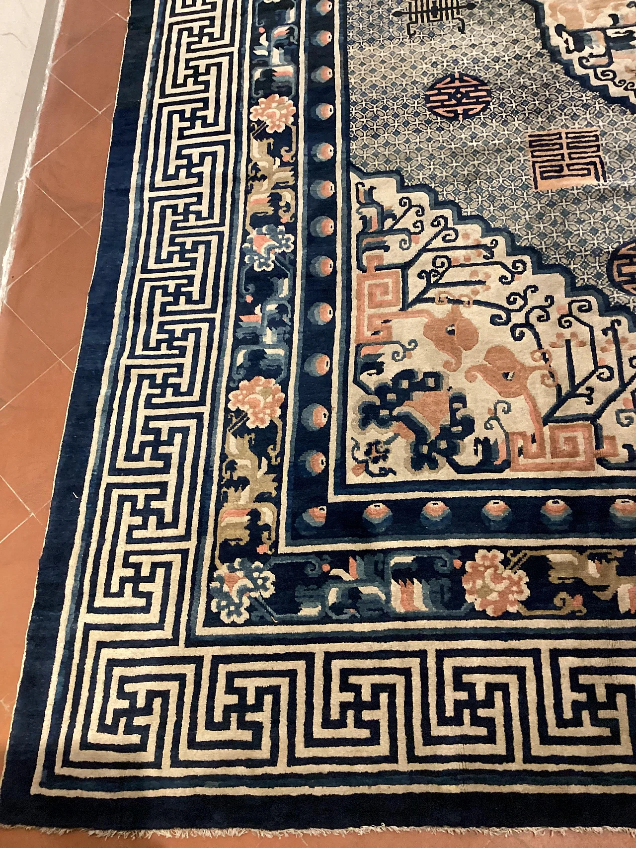 Mongolian hand-knotted wool rug, '800 8