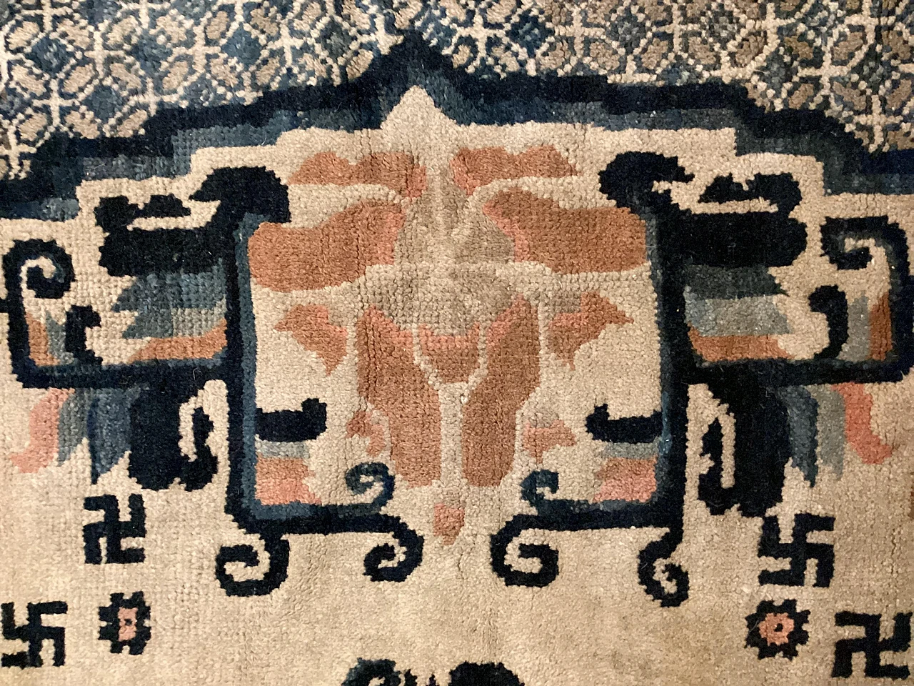 Mongolian hand-knotted wool rug, '800 9