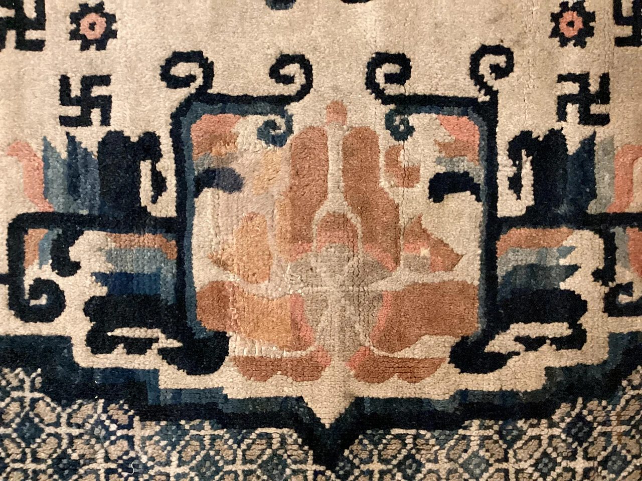 Mongolian hand-knotted wool rug, '800 10