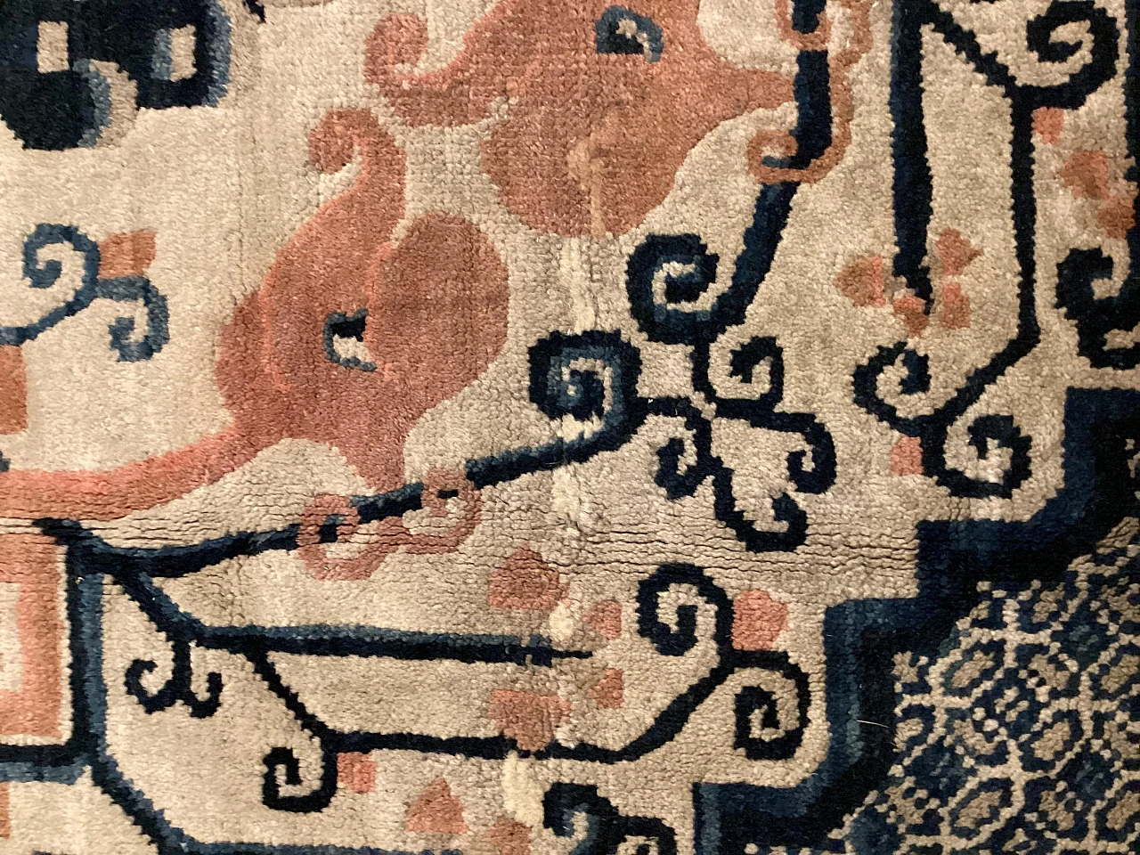 Mongolian hand-knotted wool rug, '800 11