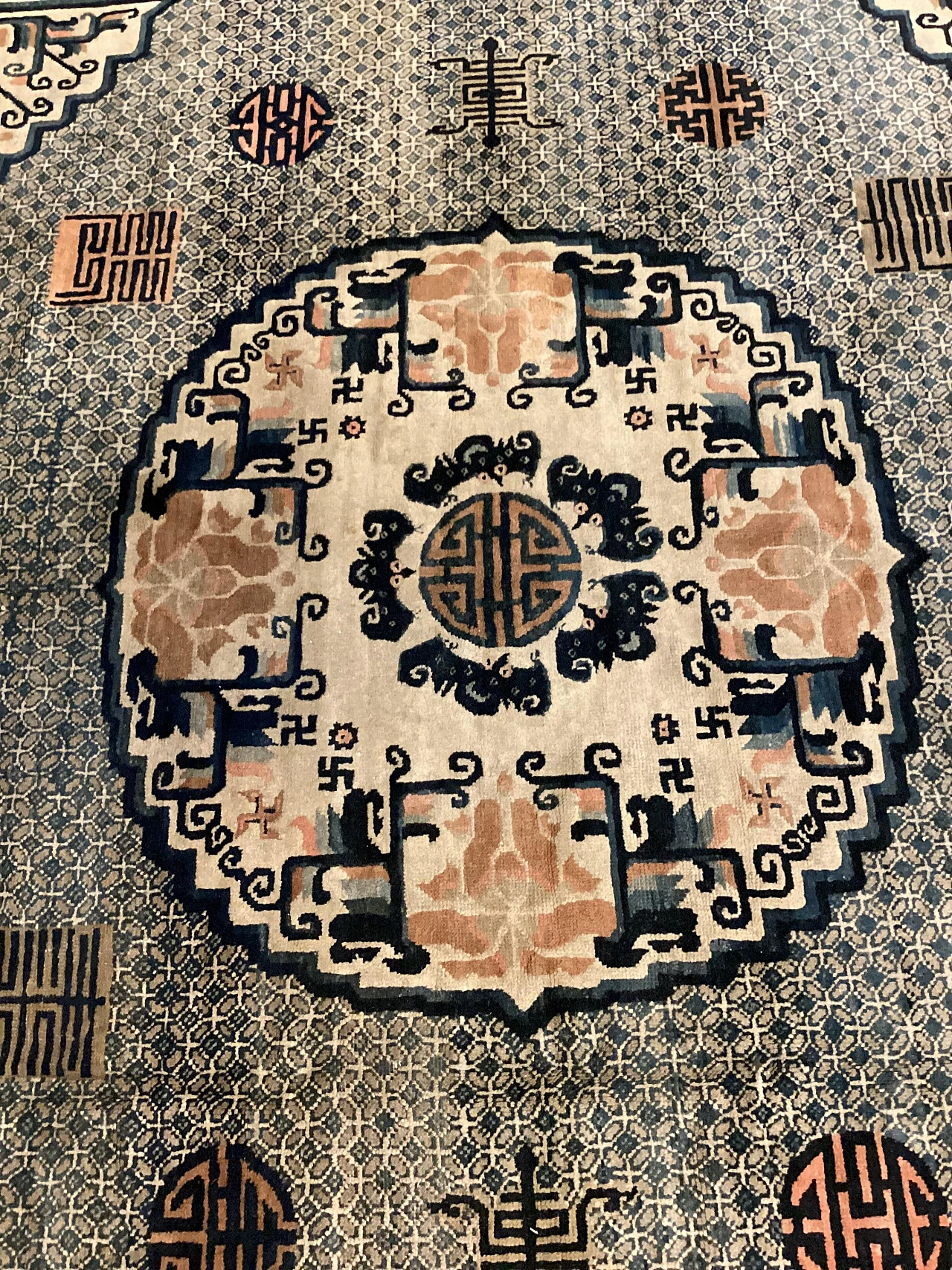 Mongolian hand-knotted wool rug, '800 13