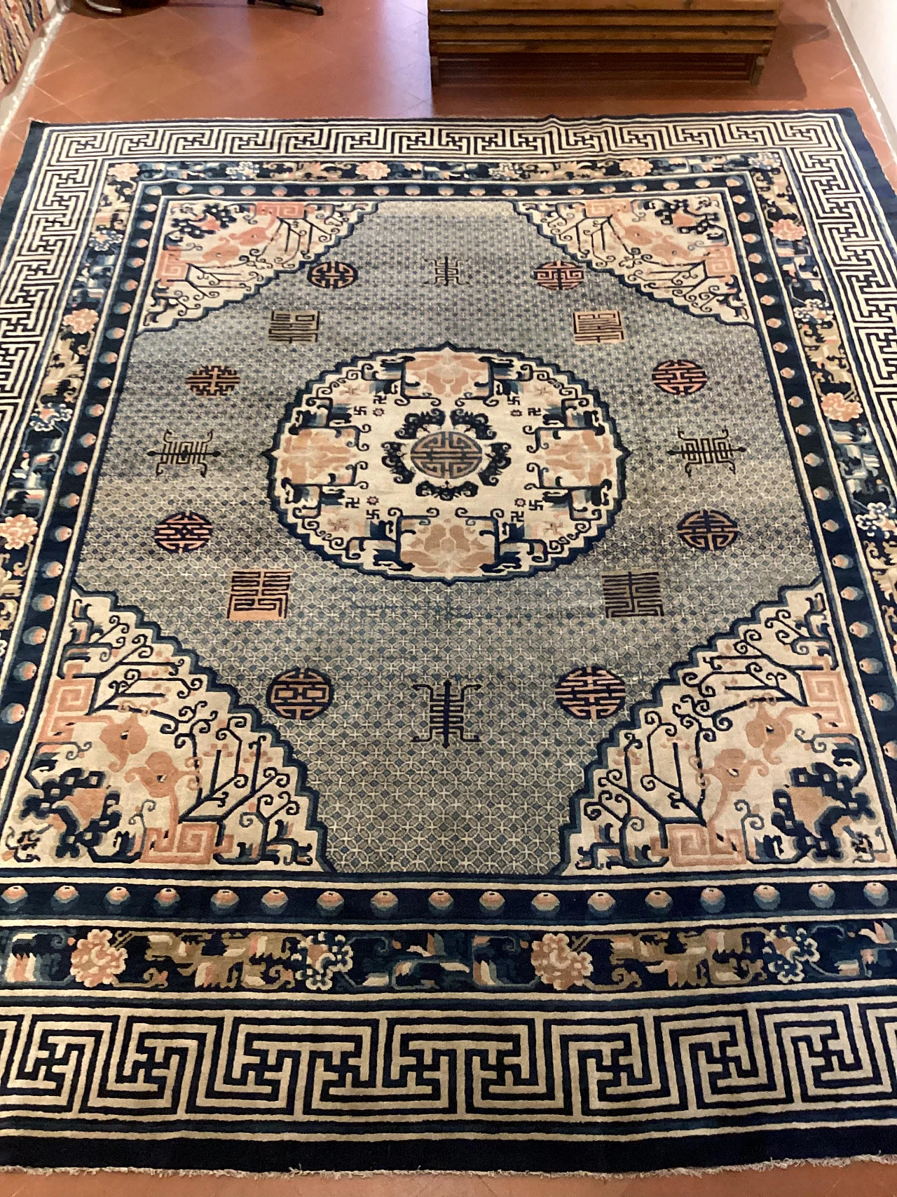 Mongolian hand-knotted wool rug, '800 16