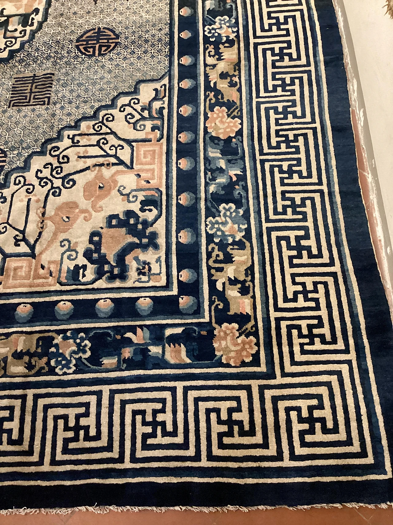 Mongolian hand-knotted wool rug, '800 17